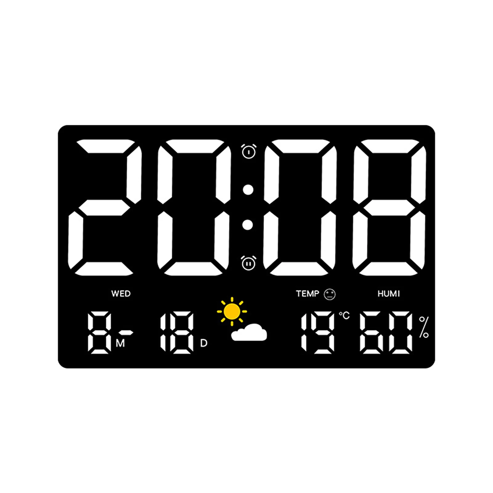 

Practical Weather Clock Thermometer 24.8*15.8*3cm ABS Calendar Digital Indoor Outdoor Reliable Weather Forecast