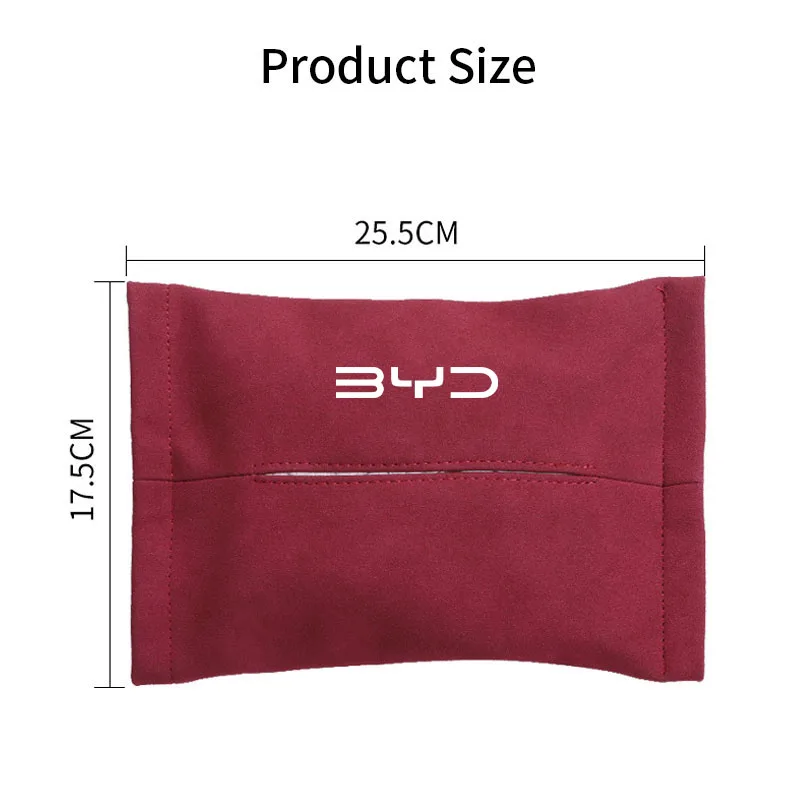 New Suede Car Tissue Box Cover Sun Visor Seat Backrest Suspension For BYD F3 S6 F0 Tang I3 S7 G3 E5 E2 E1 E3 E9 D1 S8 E6 L3