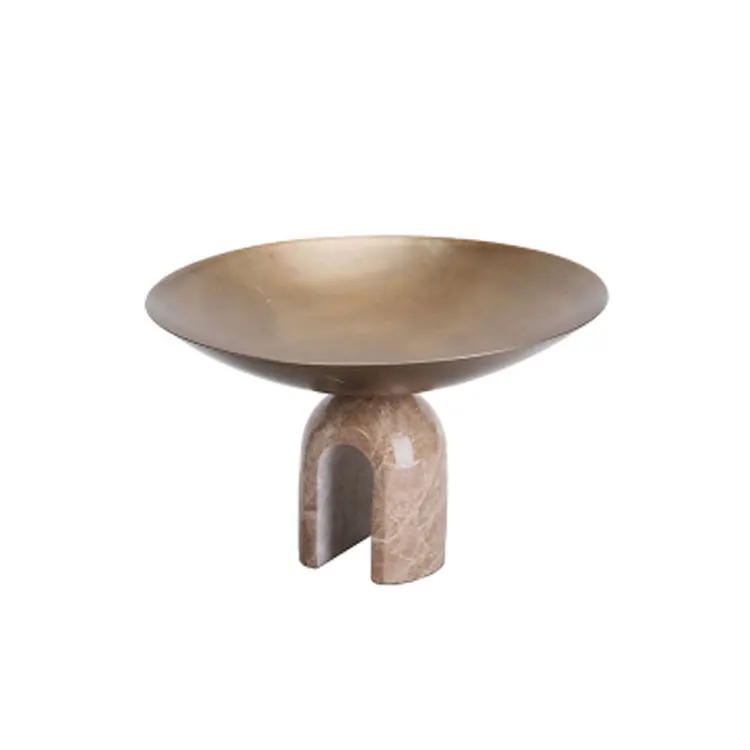 

Light luxury modern imitation marble arch fruit plate model house sales office living room coffee table table table tray ornamen