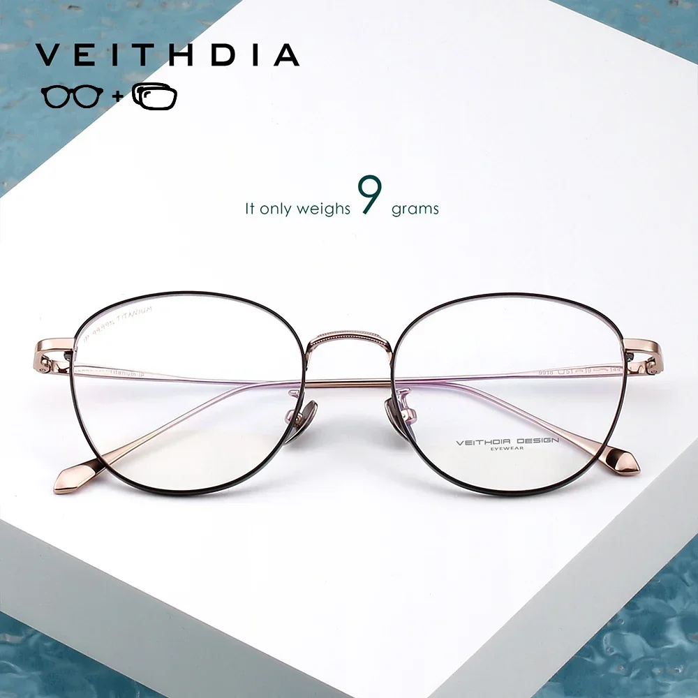 

VEITHDIA Fashion Men Glasses Customizable Progressive Prescription Glasses Photochromic Myopia Optical Round Eyeglasses VP09918