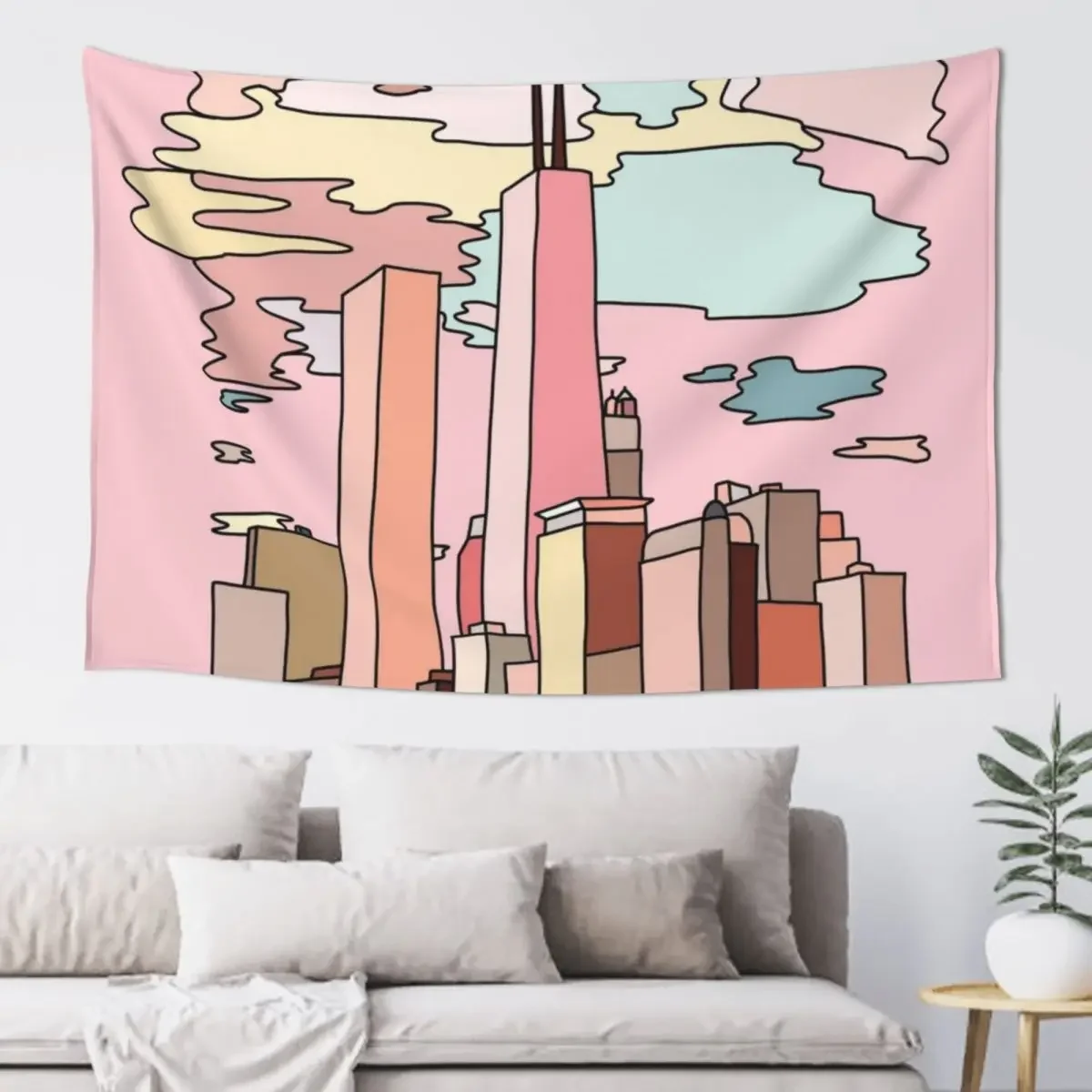 

Chicago sunset by Sasa Elebea Tapestry Room Aesthetic Room Ornaments Room Decoration Korean Style Tapestry