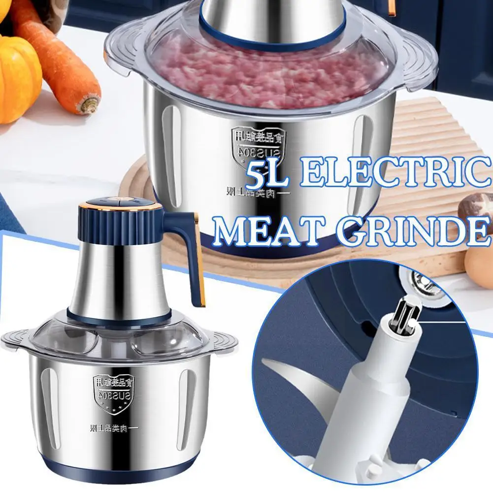 

Electric Meat Grinder Food Chopper Mincer Vegetable Masher Stainless Garlic Baby Steel Crusher Shredder Cooking Food Fruit F6a1