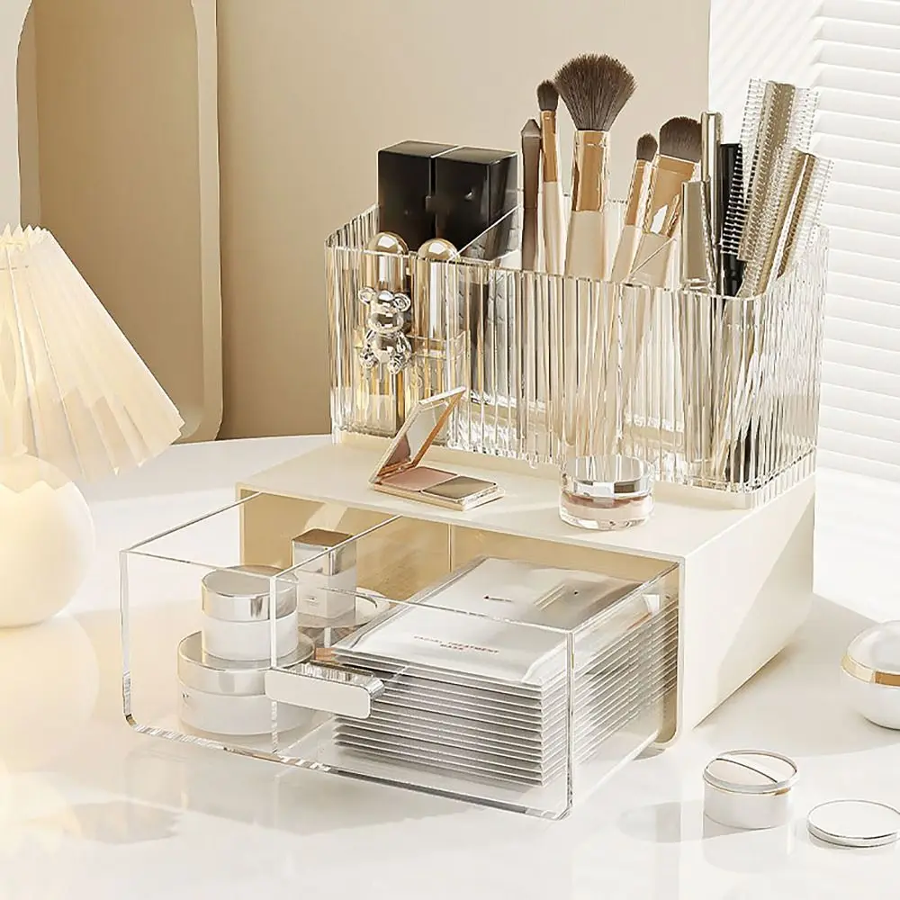 

Drawer Storage Box Portable INS Style Multifunctional Pen Holder Large Capacity Cosmetic Brush Holder Desktop