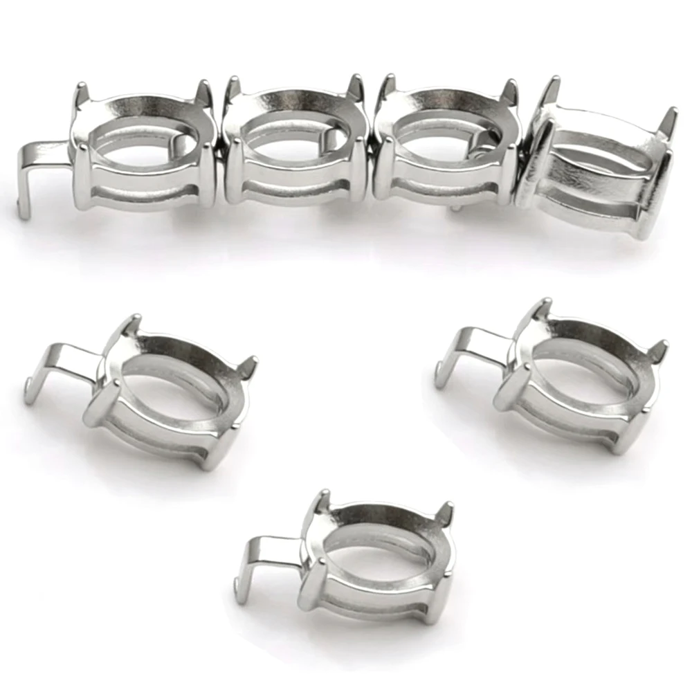 10 Stück Edelstahl Leere Krallenfassungen für Tennisarmbänder und Halsketten, Kristallsteinhalter für Strasssteine – Detail 3