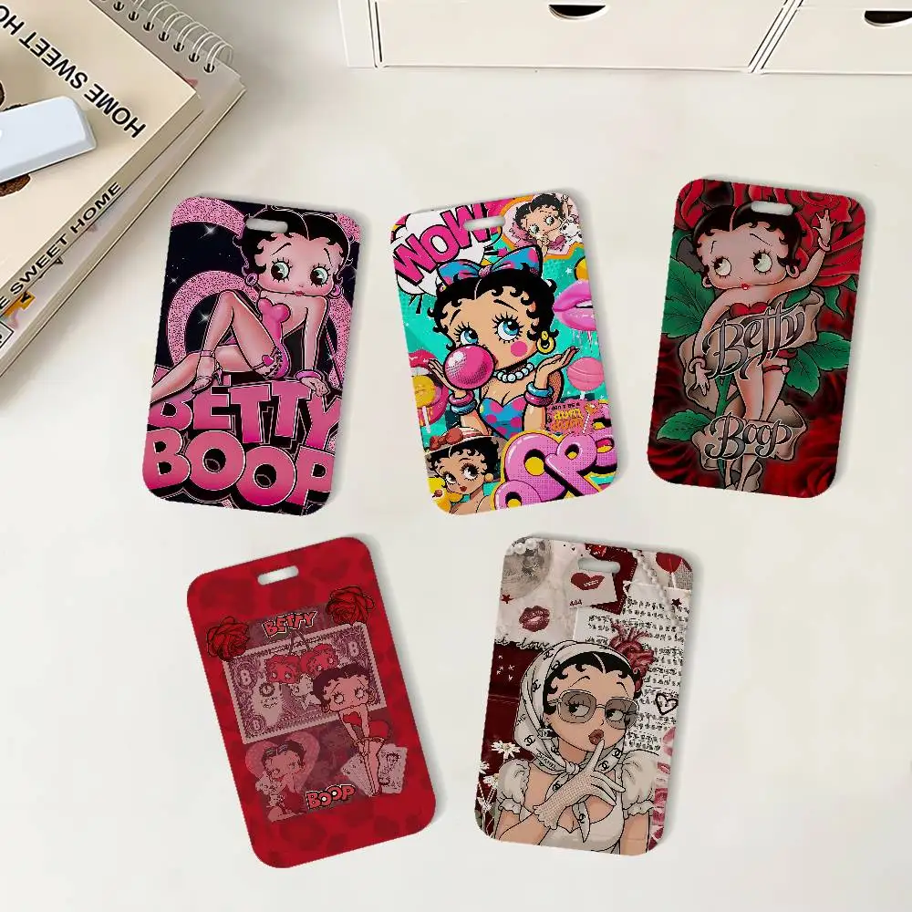 Cute B-Bettys B-Boop ID Badge Card Holder Lanyard Kids Credit Card Case Neck Strap Door Card Holder Credentials Gift