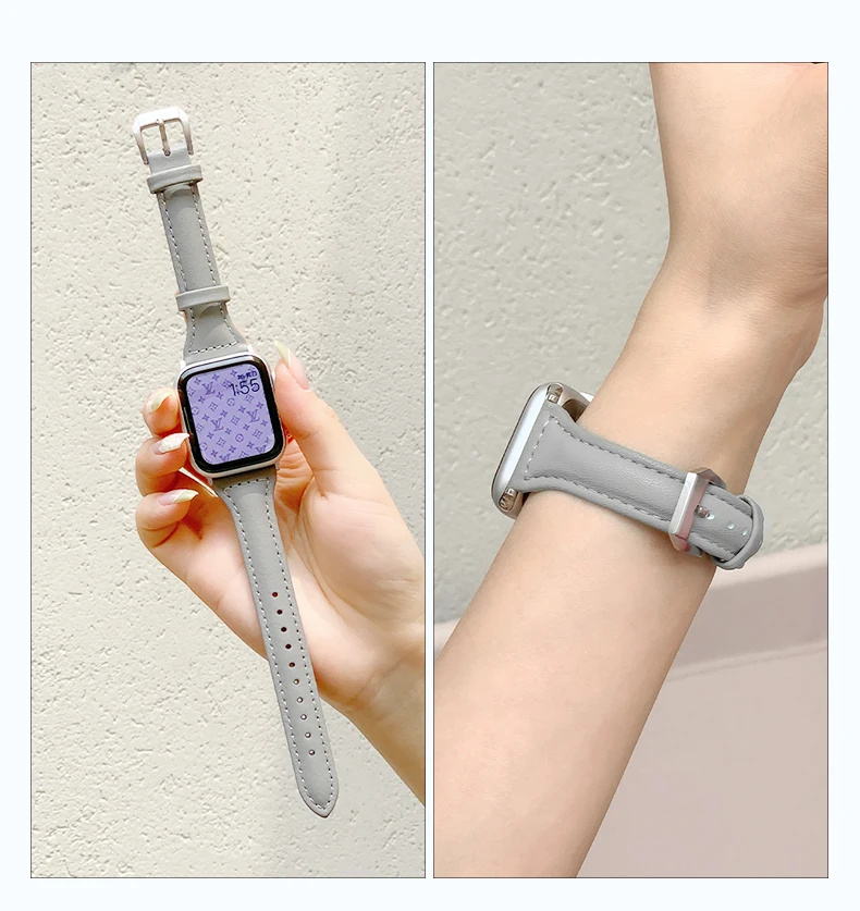 أحزمة من الجلد النحيف للساعة ، سوار المعصم ، سلسلة 8 ، 9 ، 45 ، 7 أبل ، 41 ، 38 ، 42 ، الفرقة ألترا٢ ، 49 ، iWatch SE ، 6 ، 5 ، 4 ، 3 ، 40 ، 44