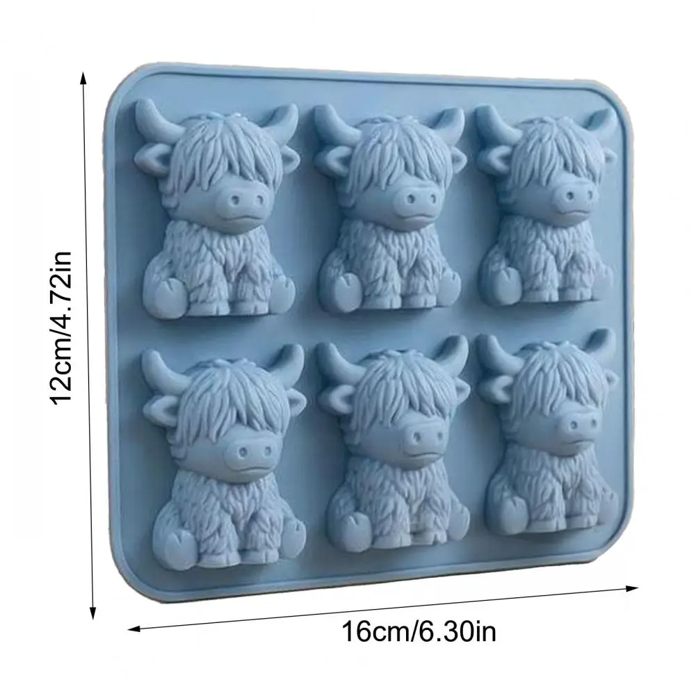 Highland Cow Ice Cube Mold – 3D Large Silicone Tray for Whiskey, Slow Melting Ice Maker, Reusable Party Gift for Animal Lovers
