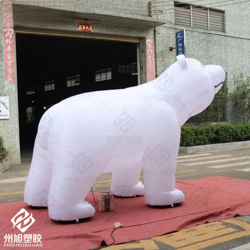 

Giant white inflatable polar bear, animal model outdoor mall Christmas holiday decoration props