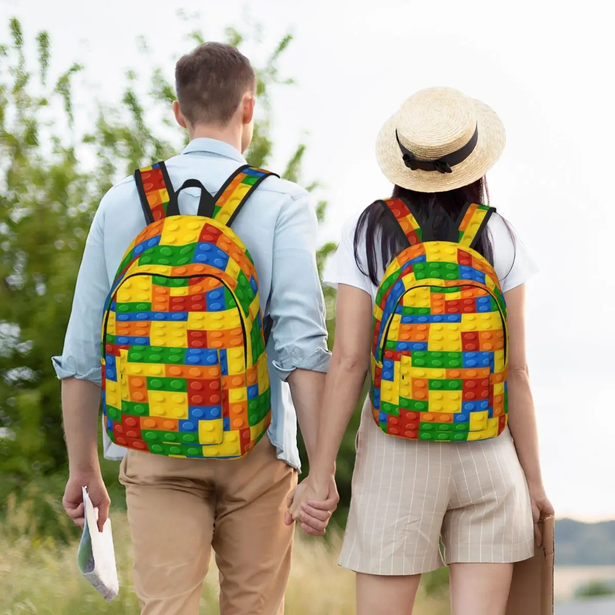 

Hit The Bricks Backpack Student Boys Girls BookBag Kids School Bag Computer Shoulder Bags for Men Women