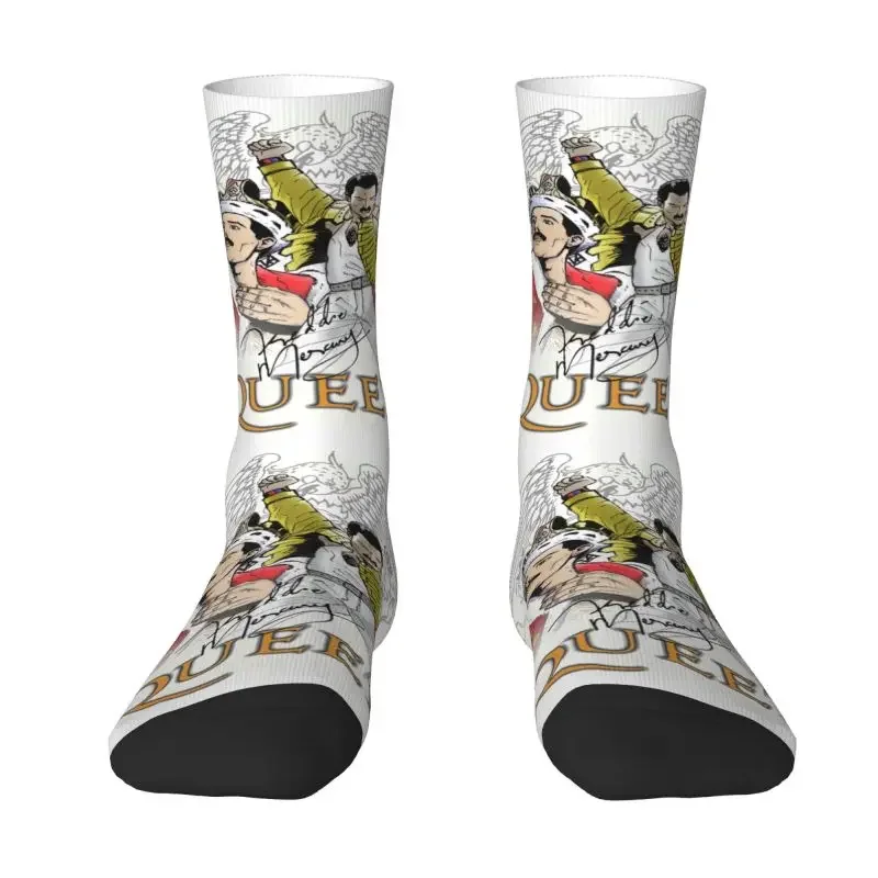 Harajuku Freddie Mercury Socks Women Men Warm 3D Printing Sports Basketball Socks