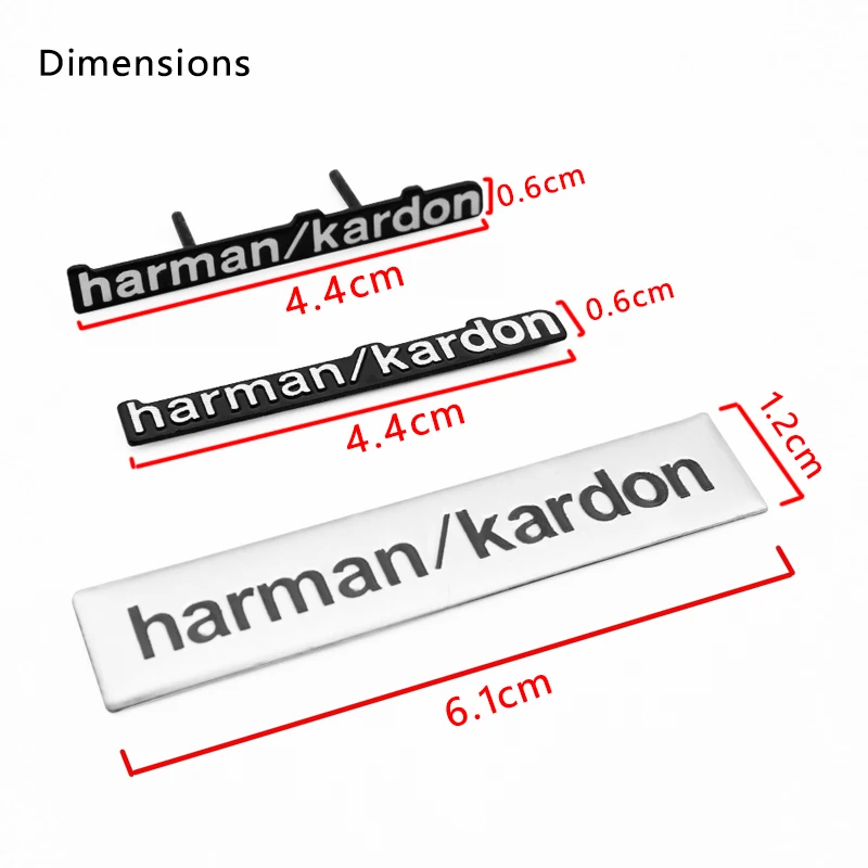 4PC 3D Aluminum Harman Kardon Logo Car Styling Sticker Car Audio Speaker Badge Emblem Decoration Stickers Decal Auto Accessories