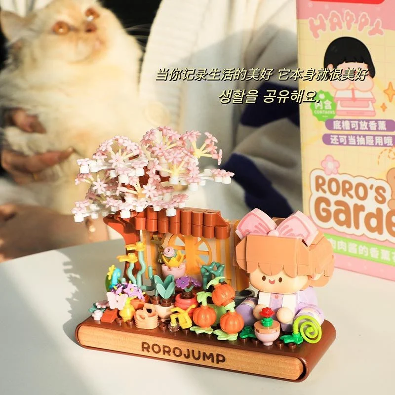 Kwiaty Akcesoria do prac Klocki Konstrukcyjne Model Rośliny Bonsai Klocki Romantyczna Dekoracja Samochodu Zabawki Prezent Urodzinowy Dla Dziewczynki