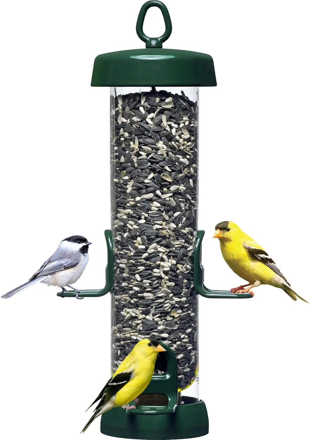 Brome Tube Solution 150 Wild Bird Feeder w/4 Seed Ports, 2.6-Pound Seed Capacity, Pole-mountable