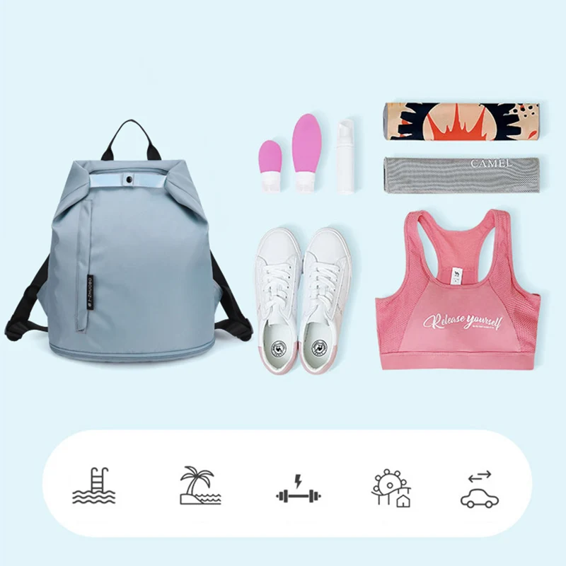 Foldable Swimming Bag Women Backpack Dry Wet Bag Camping Fitness Yoga Sport Travel Pool Beach Swimsuit Shoes Storage Dry Wet Bag