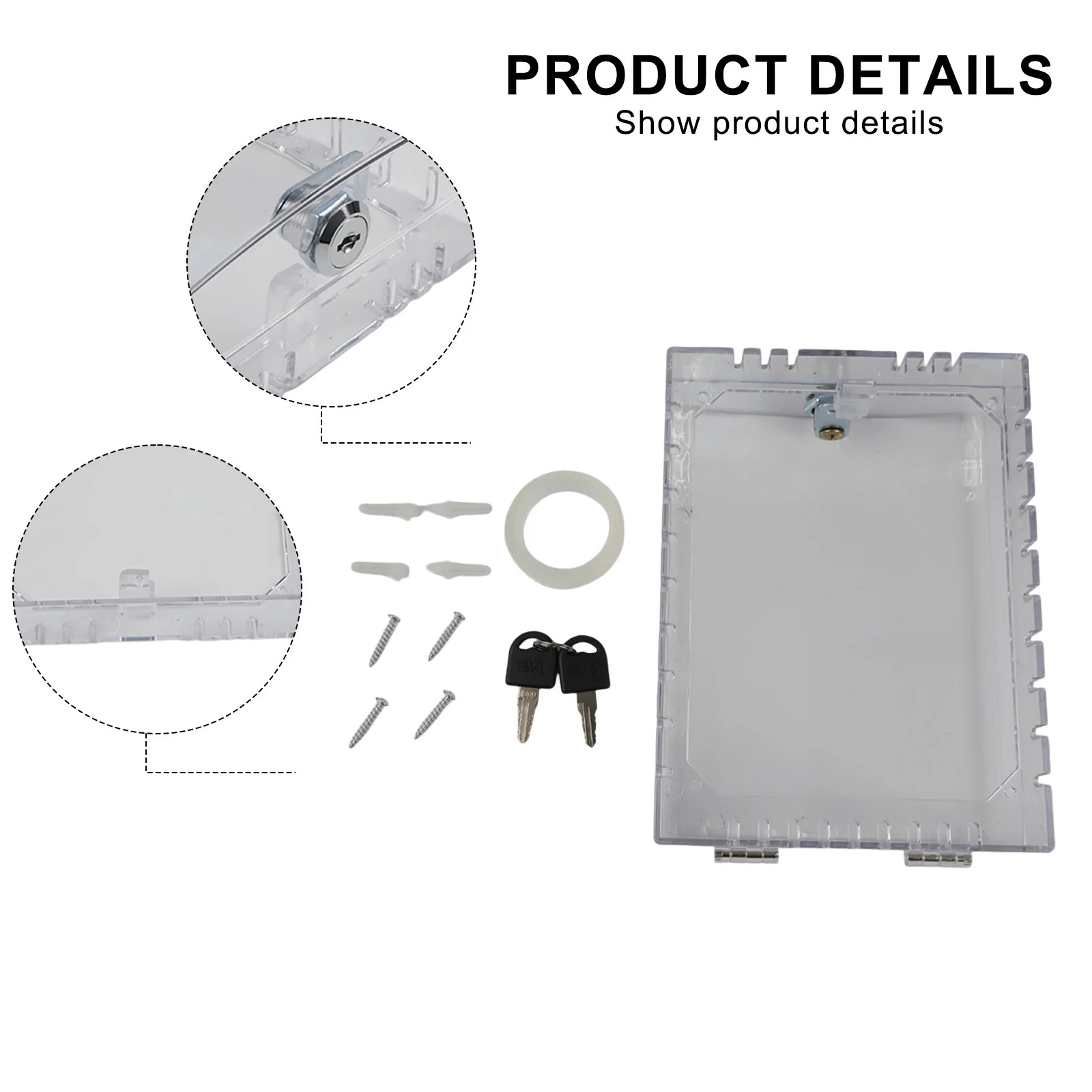 Office Setup Transparent Transparent Lock Box Key Lock Thermostat Box Wall Mounted Box PC Plastic Material Secure Locking System