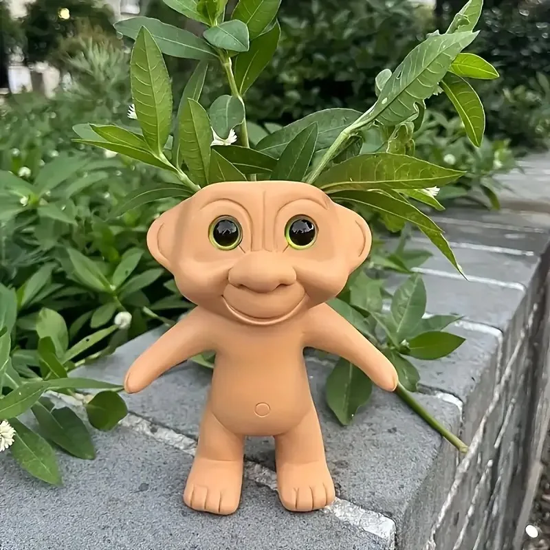 Creative Cute Extraterrestrial Being Resin Flower Pot Office Desk Ornament Outdoor Garden Lawn Courtyard Home Decoration