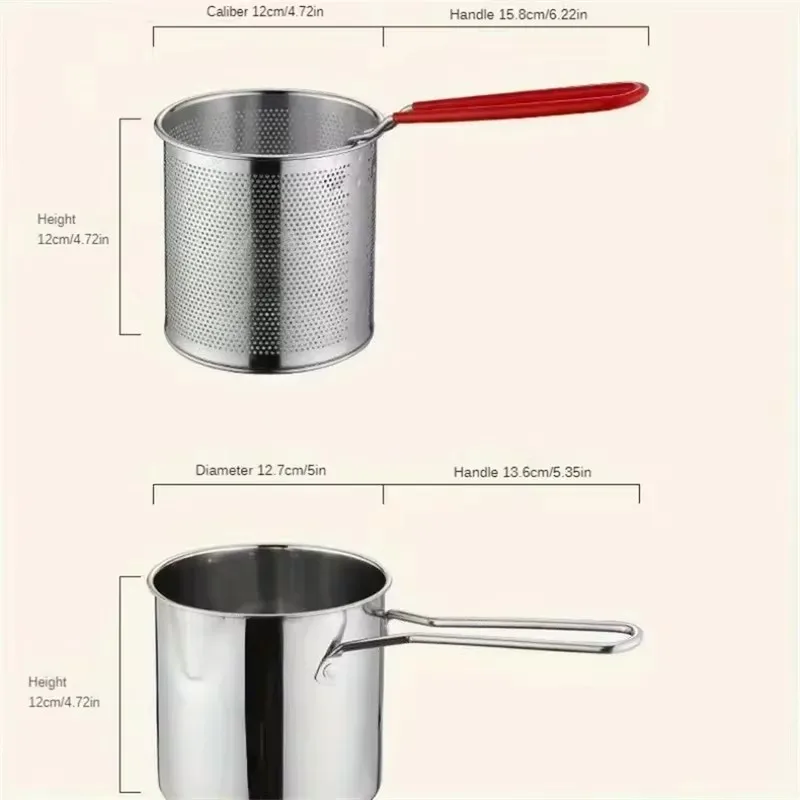 Home Kitchen Deep Fryer with Basket and Oil Filter, Stainless Steel Compact Design Perfect for Crispy Fries and Chicken Wings view 6