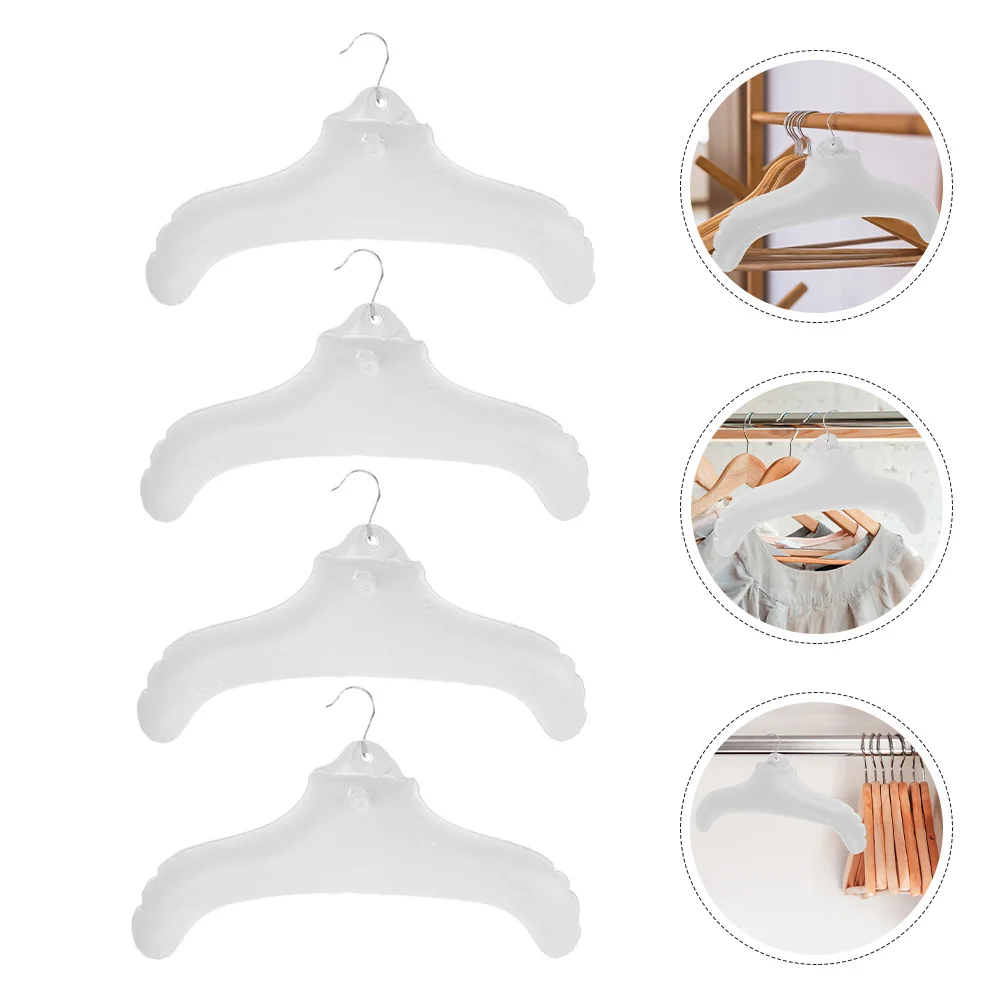 

5Pcs Inflatable Clothes Hanger Foldable Portable Travel Hangers PVC Material Multifunctional Drying Racks Gym Clothes Organizer
