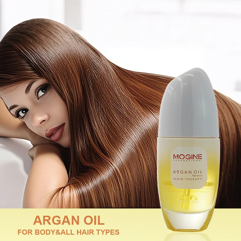 MOGINE ARGAN OIL Styling بخاخ للحماية من الحرارة من الزيوت العطرية، قناع شعر بروتين للإصلاح المغذي - ناعم ومضاد للتجعد