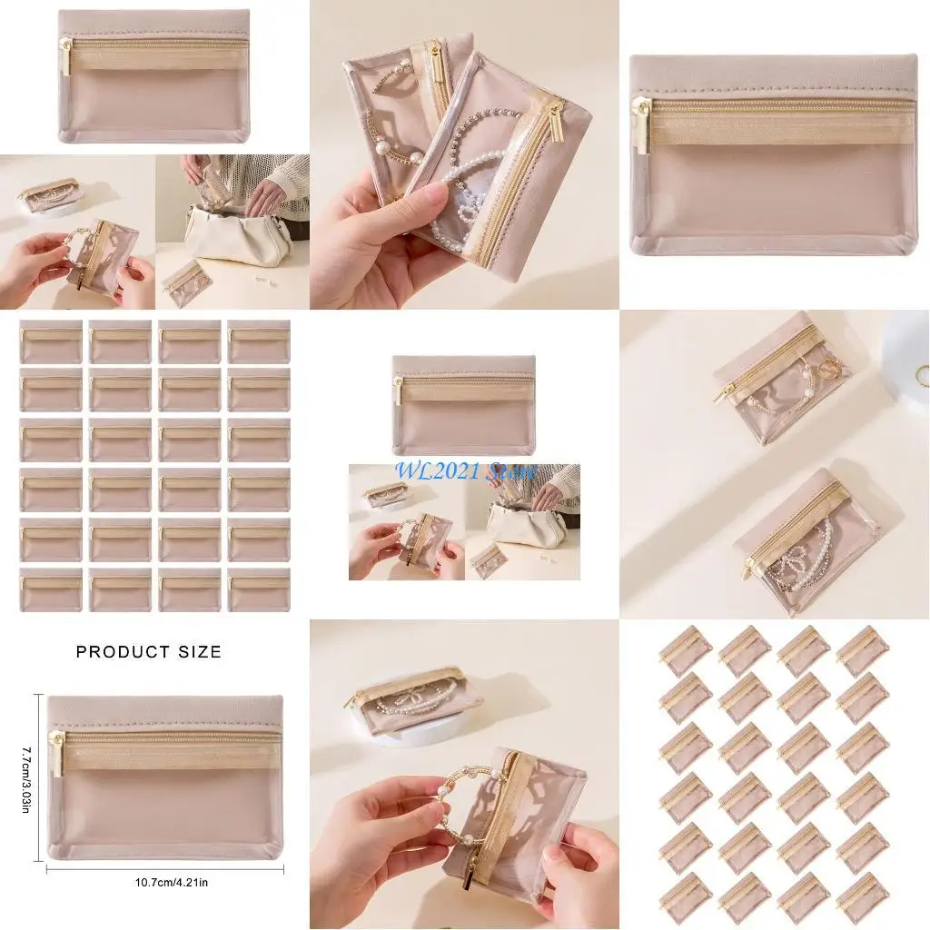 

G5GC Flannel Jewelry Pouches Portable Travel for Rings Earrings Necklaces