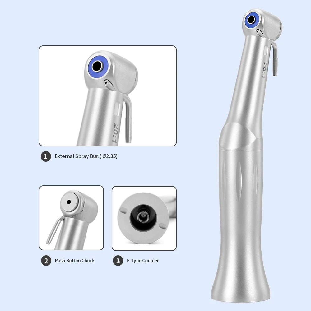 AZDENT Dental Implant Contra Angle Reduction 20:1 Low Speed Handpiece Button Chuck 2023 New Dentistry Equipments Tools