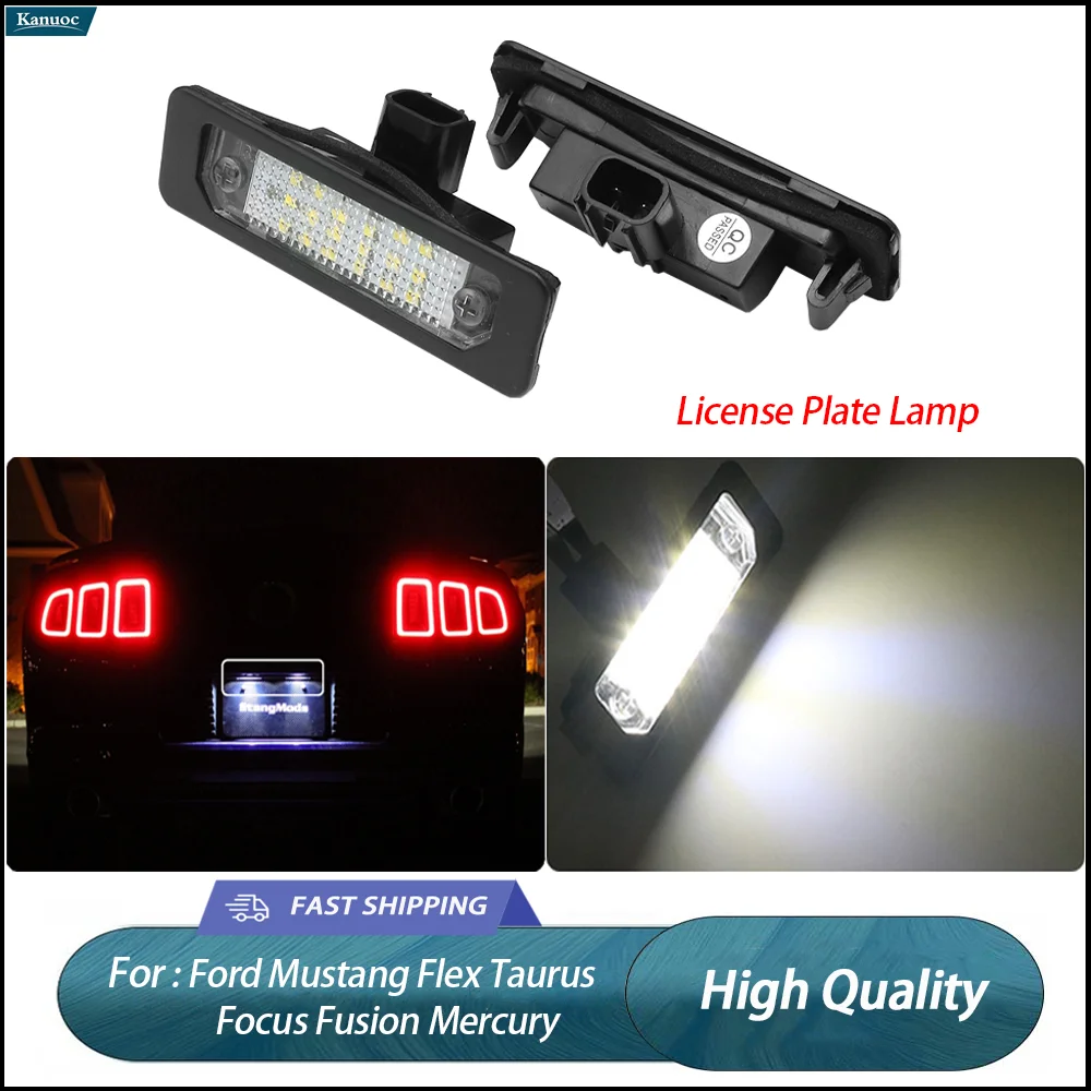 2Pcs LED License Plate Lamp Kit For Ford Mustang Flex Taurus Focus Fusion Mercury