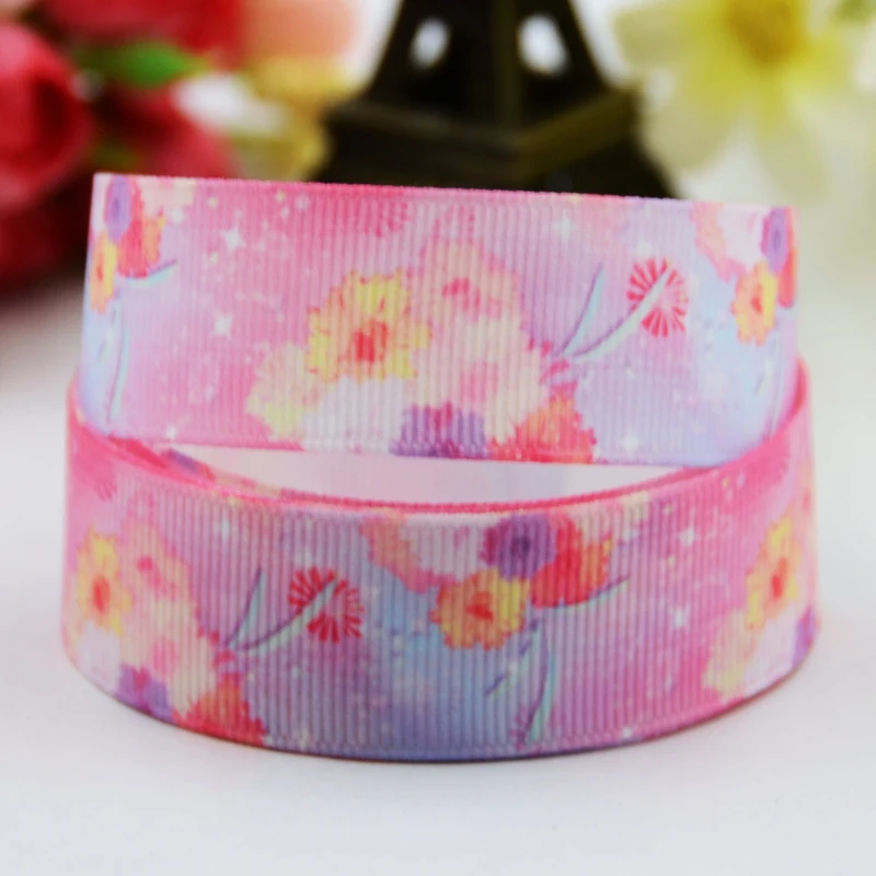 22mm 25mm 38mm 75mm Japanese flower printed Grosgrain Ribbon party decoration 10 Yards satin ribbons Mul071