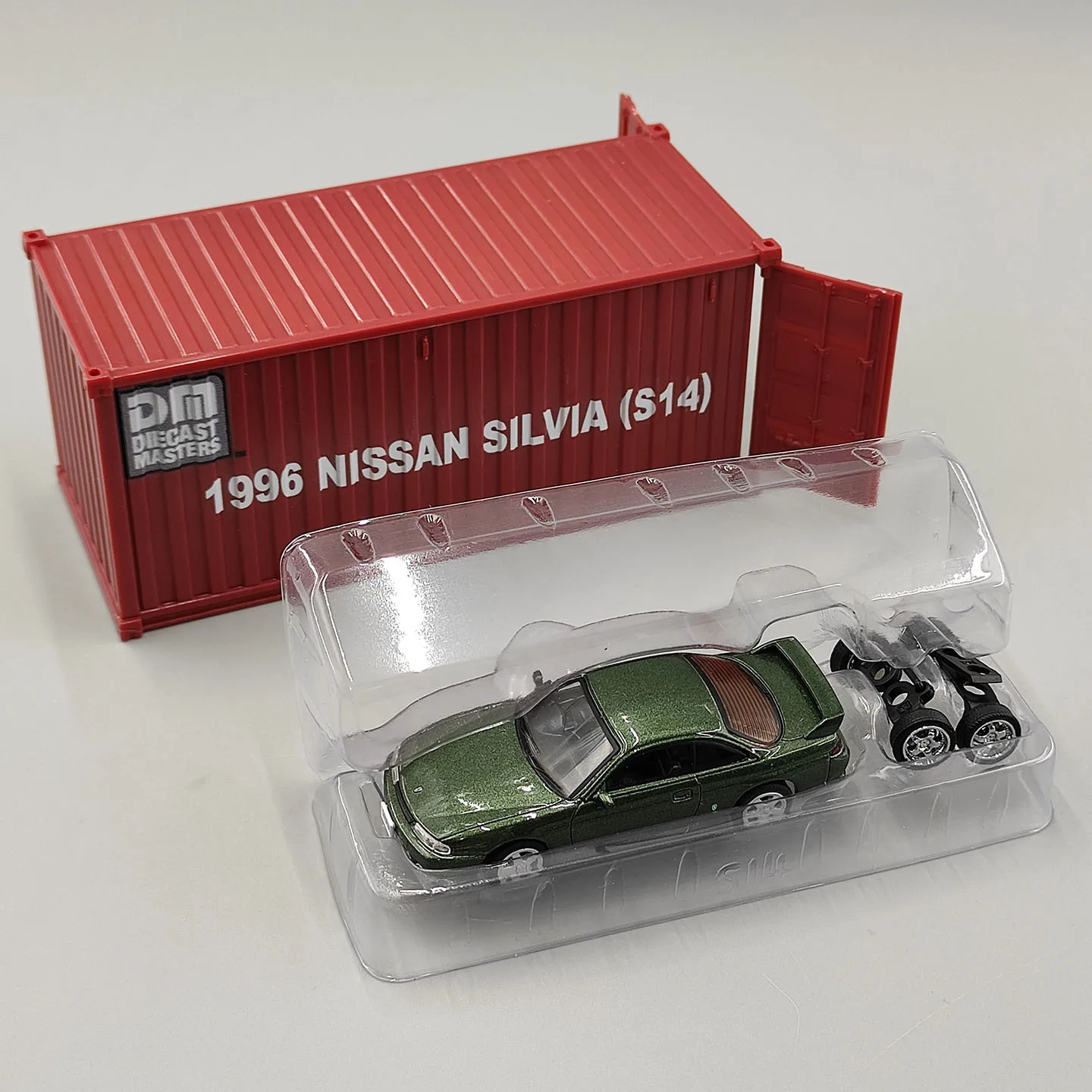 Diecast 1:64 Scale Silvia S14 Green Right Hand Drive Alloy Car Model