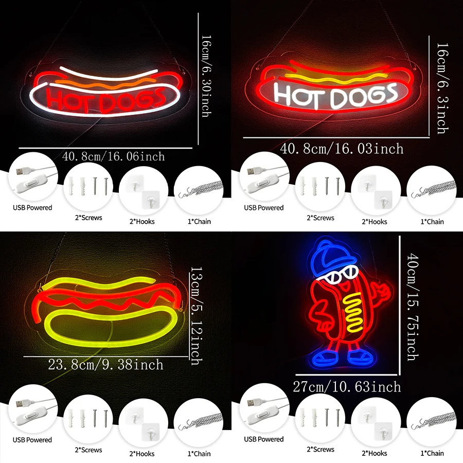 Hot Dogs Series Neon Sign For - Photography Lighting For Food recension och pris