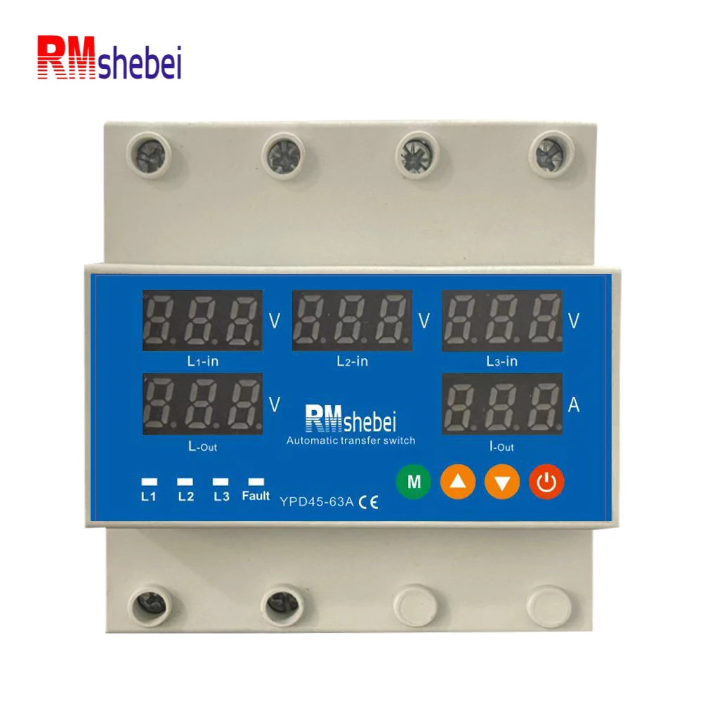 Rmshebei Intelligent Digital Display 3P+N 63A 100A Din Rail Over Voltage And Un…