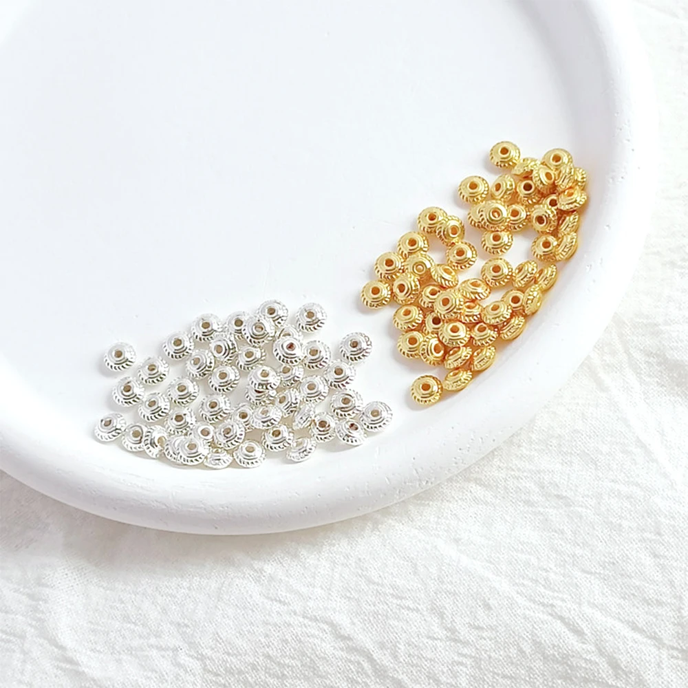 50 Pieces 4x2mm Brass Coated Gold Gear Shaped Gasket Spacer DIY Jewelry Making Necklace, Bracelet, Clothing Accessory Materials