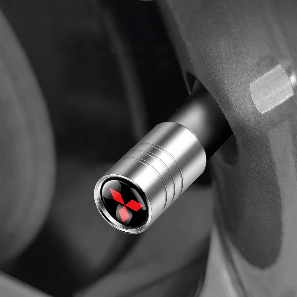 4Pcs Car Styling Metal Tire Valve Stem Caps Rim Accessories For Mitsubishi Ralliart Space Star Lancer 9 Outlander Carisma Galant