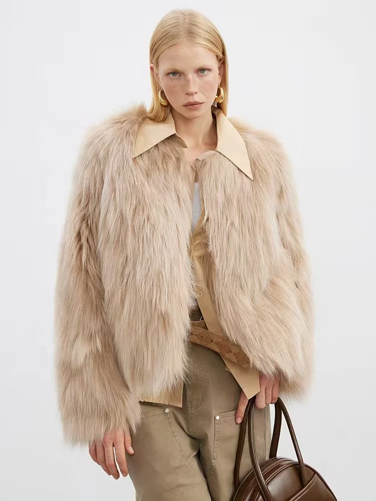 Wholesale High Quality Temperament Fox Belly Hair Series Women's Coat