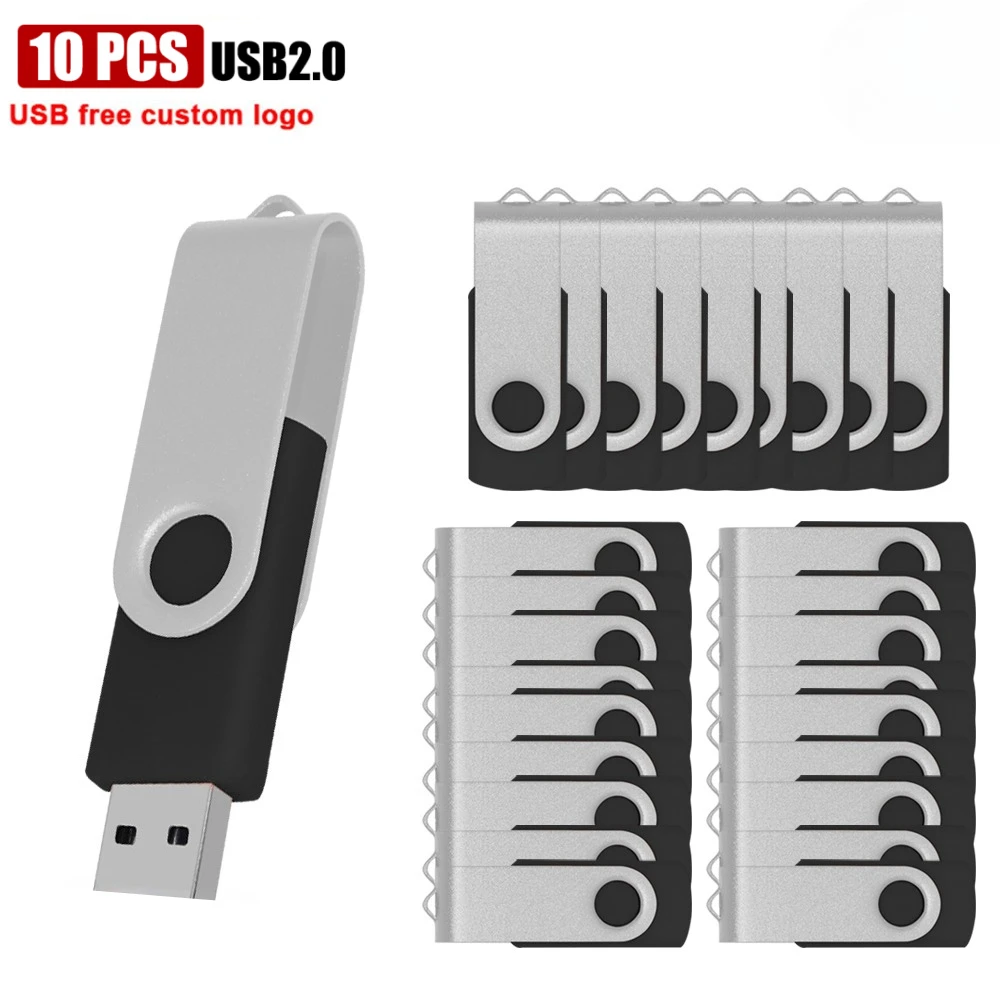 

10pcs/lot USB 2.0 USB Flash Drive Flash Memory Card 32GB Pendrive 64GB USB Stick 4GB 8GB 16GB Memory Stick U Disk Free Logo 2GB