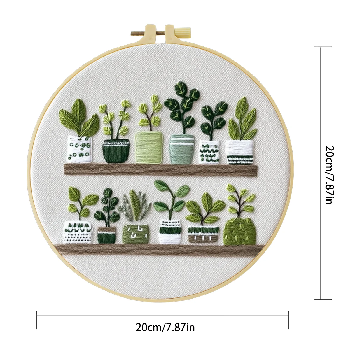 1 Stück 20X20CM/15X15CM 7,87/6,3 Zoll Stickerei-Starter-Kit DIY-Kit Heimdekoration – Detail 5