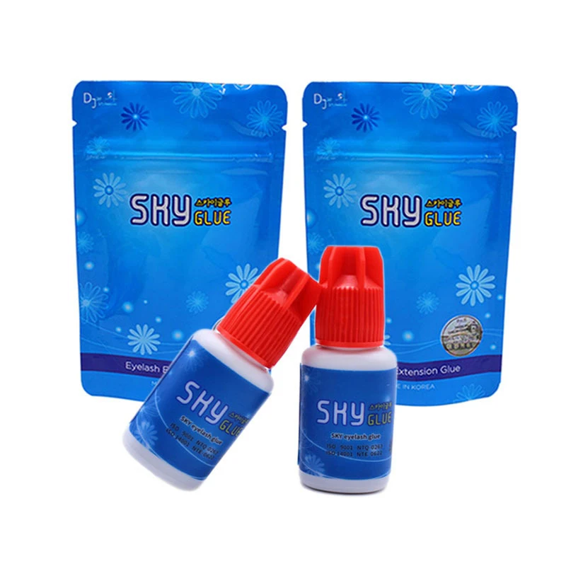 Professional Korea Sky กาวสําหรับขนตา 1-2 วินาทีแห้งขนตากาวสีแดงหมวกแต่งหน้าเครื่องมือ