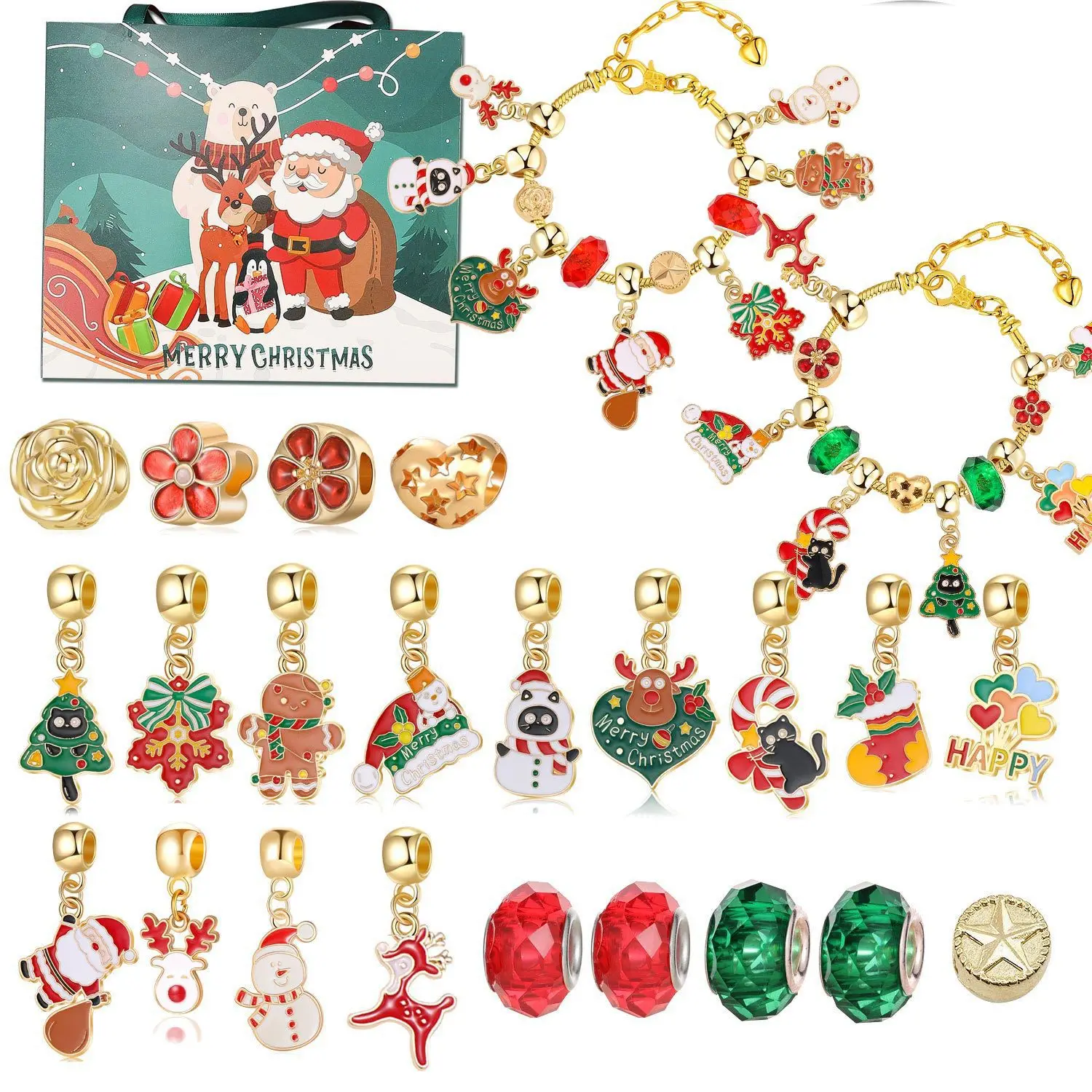 

Christmas Jewelry Advent Calendar 2025 DIY Jewelry Making Kit Christmas New Year Birthday Gift Christmas Countdown Calendar