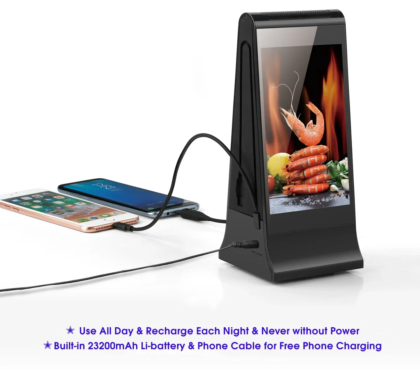 Double Sides 8 inch LCD Touch Screen WiFI Remotely Control Table Android Kiosk Digital Signage Ad Advertising Display Player