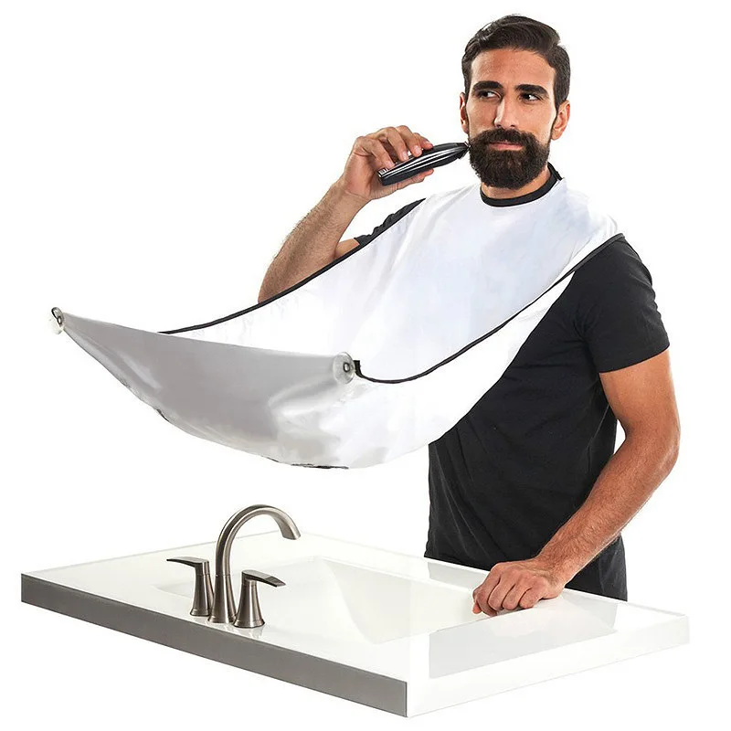 

Man Bathroom Shaving Aprons Beard Shaving Apron Care Bib Face Catcher Waterproof Floral Cloth Bathroom Cleaning Gift for Male