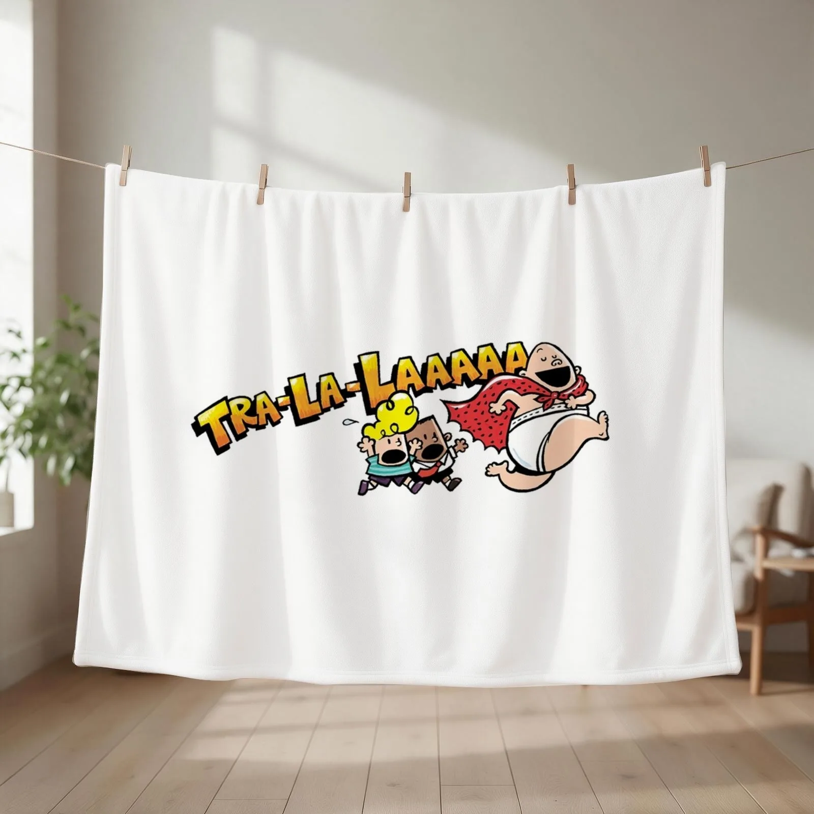 Tra la laa captain underpants merchandise Throw Blanket couch cozy soft plush fuzzy picnic outdoor blanket