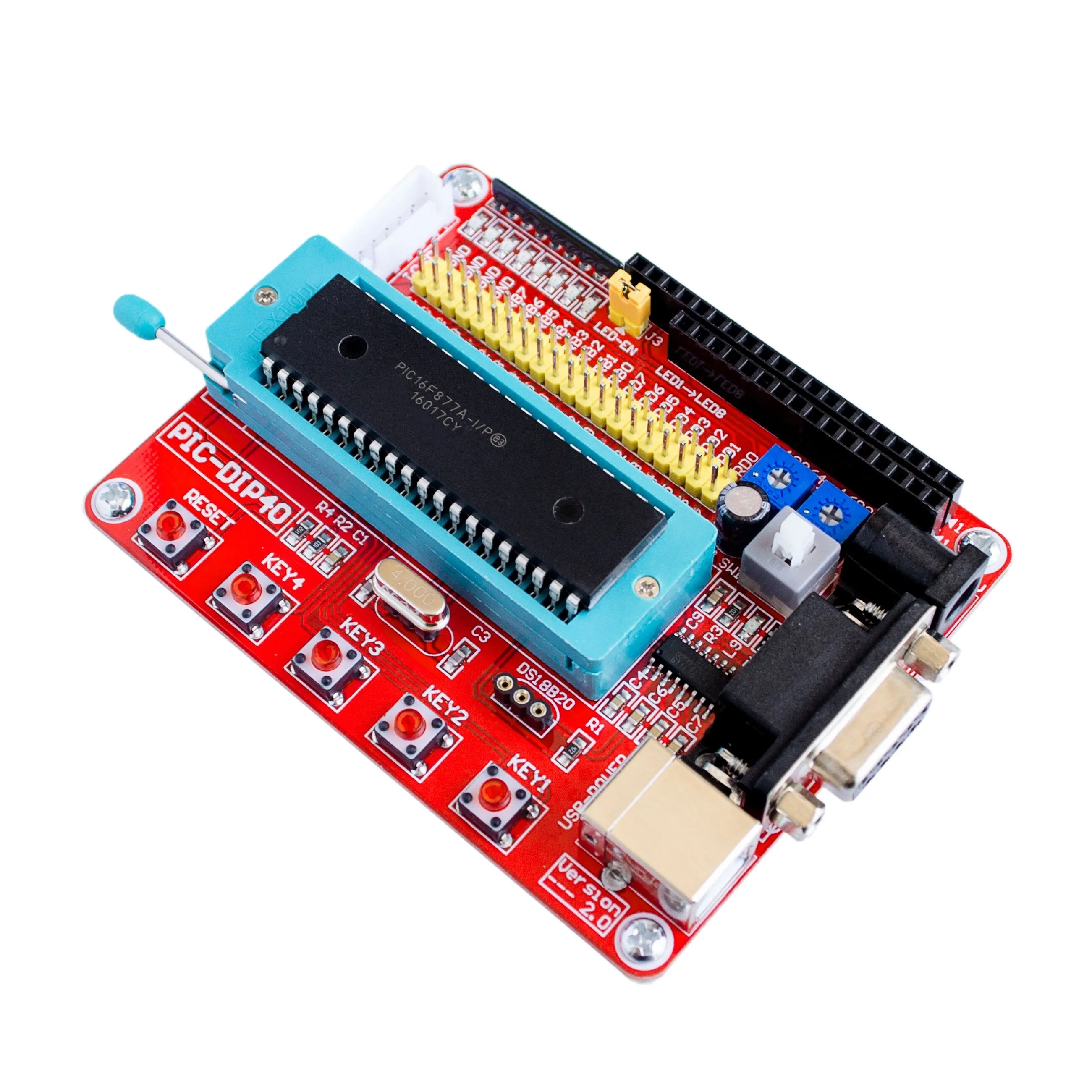 Freeship Microchip pic microcontroller minimum system development board PIC16F877A + USB CABLE