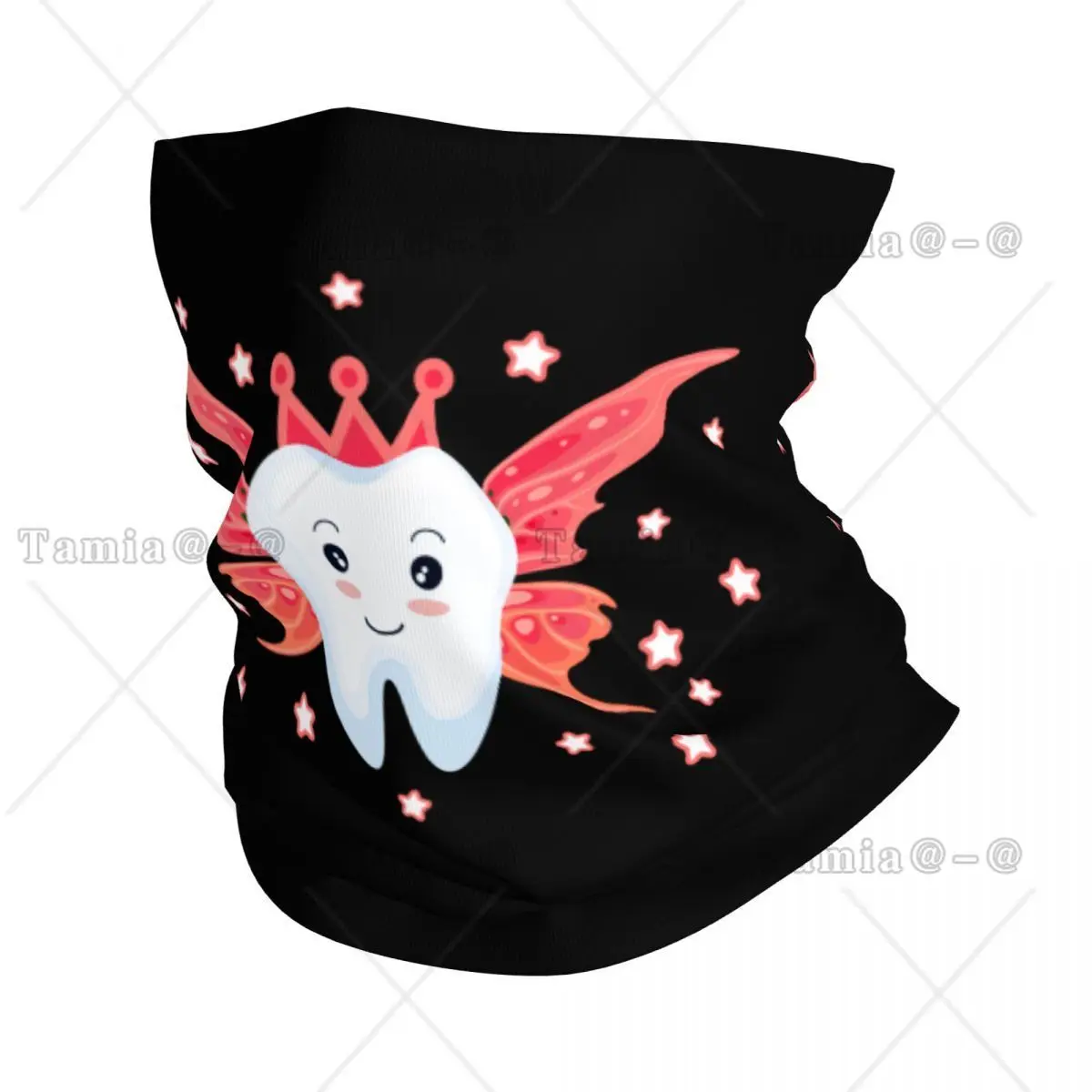 Custom Kawaii Tooth Fairy Bandana Neck Gaiter for Ski Hunting Women Men Wrap Scarf Teeth Headband Warmer