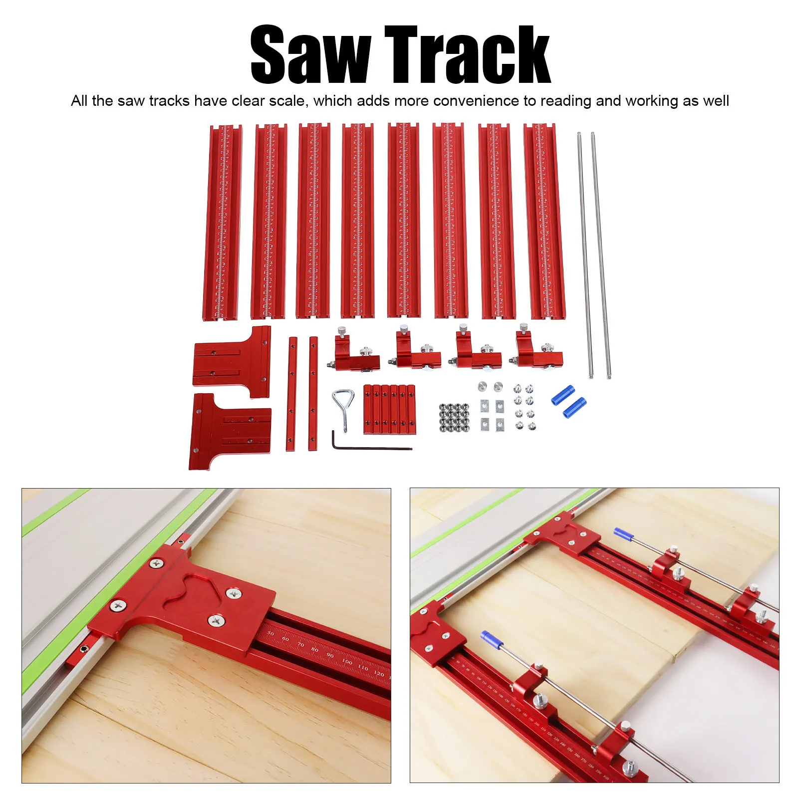 

Рельсовая пила из алюминиевого сплава, деревообрабатывающий рельс, набор параллельных инструментов, набор пильных рельсовых пил, деревообрабатывающая гусеница