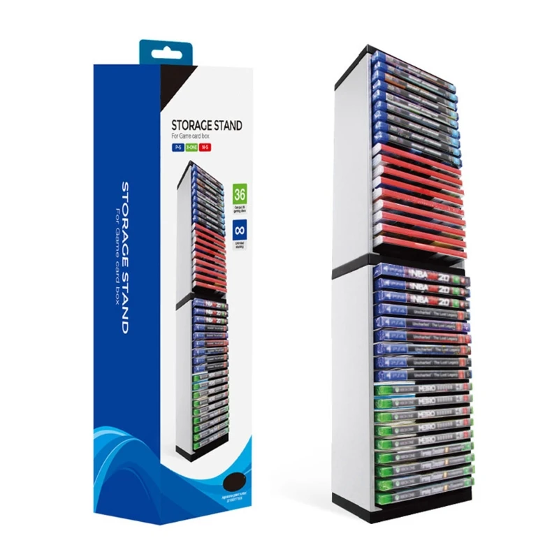 For PS5 Game Box Bracket Holder 36 Game Disc Storage Tower Shelf Rack