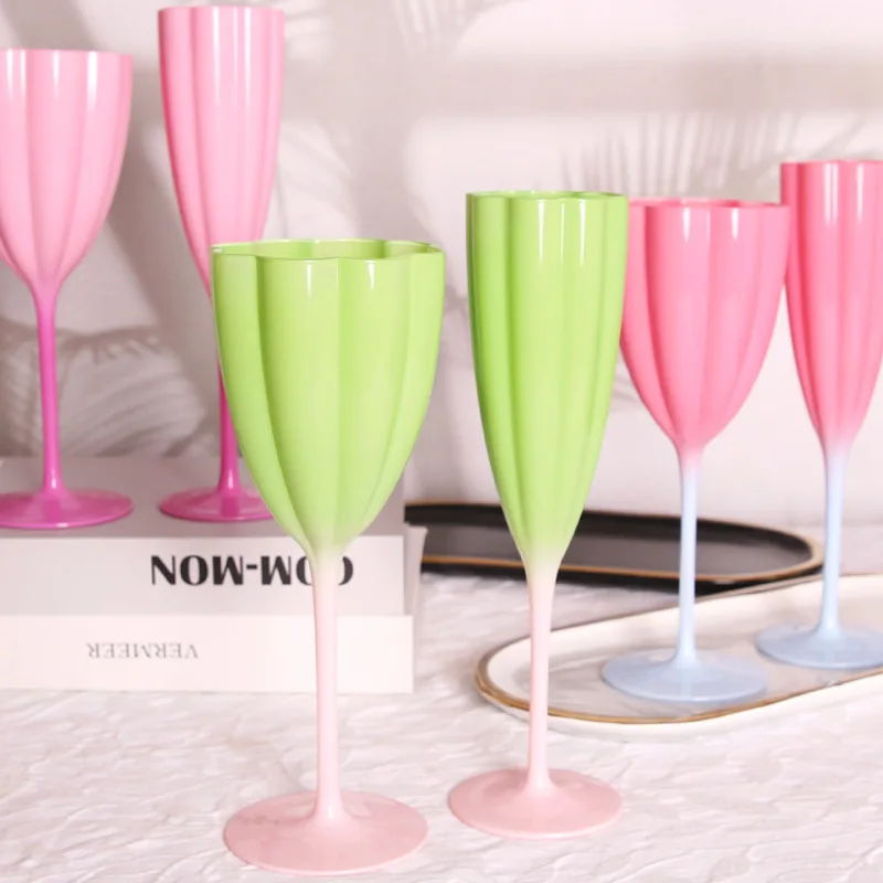 

Wine Glasses Lead-free Glass Vintage Goblet Gradient Flower Glass Red Wine Champagne Cup Kitchen Drinkware