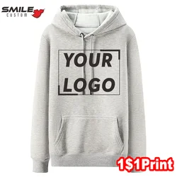 Casual Männer Und Frauen 100% Baumwolle Hoodie Kunden Print Logo Hohe Qualität Sweatshirt Stickerei Muster Team Design Pullover Marke