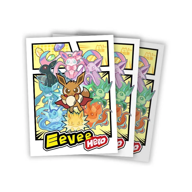 

64Pcs/set 67X92Mm Diy Ptcg Eeveelution Matte Card Sleeve Ws Opcg Ptcg Eevee Card Protection Cover Anime Cards Gift Toys