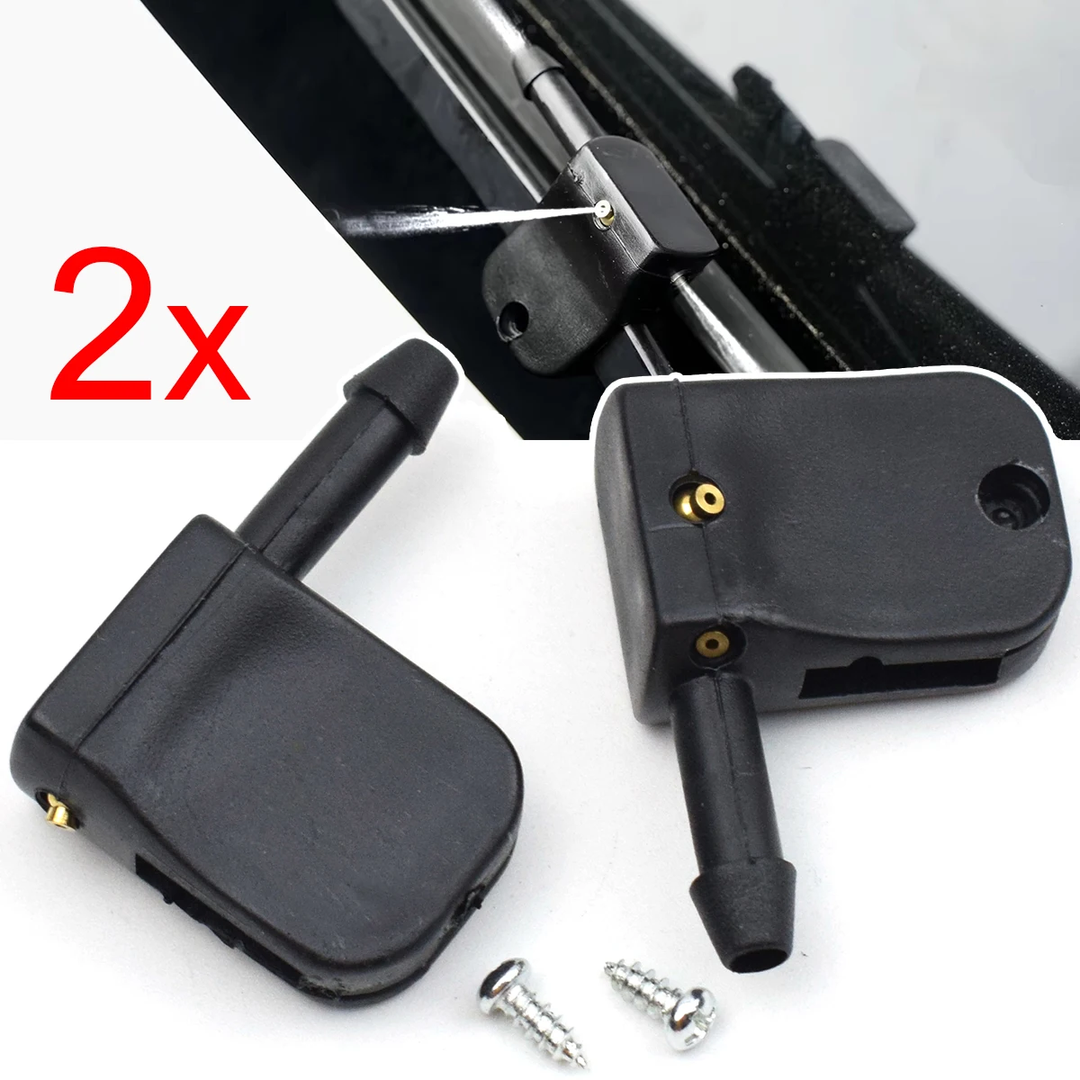 2X boquilla limpiaparabrisas delantera chorro de pulverización para mercedes-benz Vito W638 Sprinter para Ssangyong Rodius MK1 montado en el brazo del limpiaparabrisas