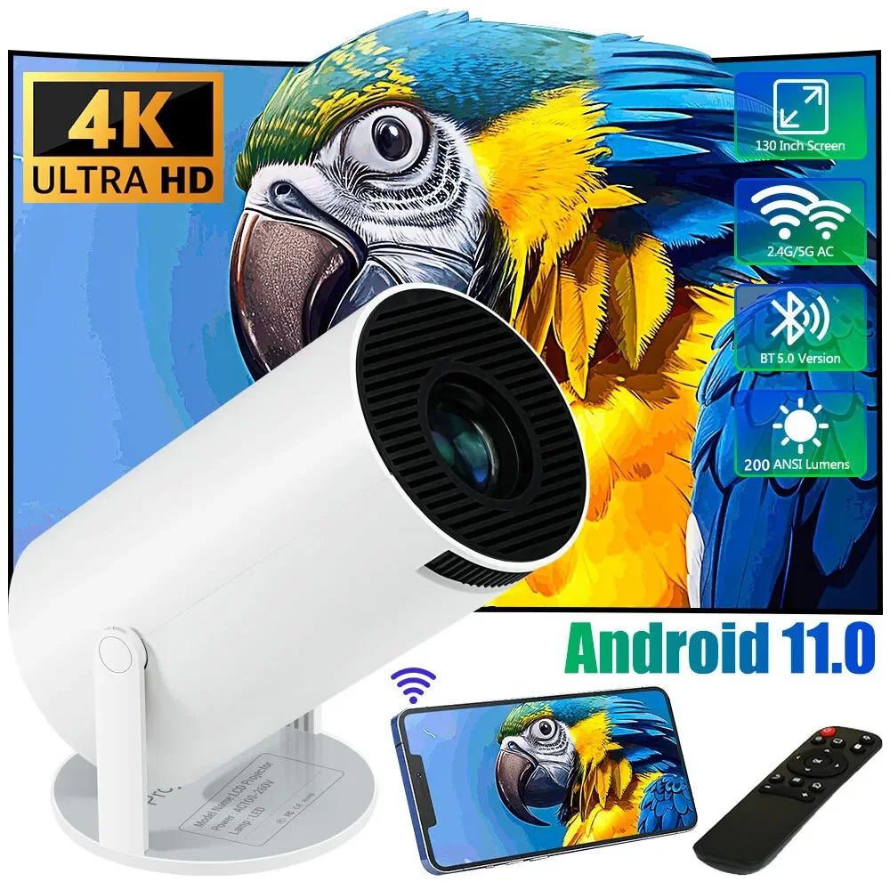 1080P WiFi 5G BT5.0 4K Portable Home 200 ANSI Lumen LED HD Theater Mini Projector