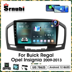 Radio con GPS para coche, reproductor Multimedia con Android 12, 2 Din, 4G, Carplay, DVD, estéreo, para Buick Regal, Opel Insignia 2009 - 2013